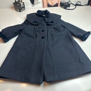 Stephanie Mathew’s Navy Wool Pea Coat Girls 4T Heritage European Y2K